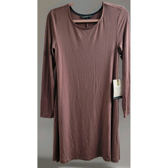 NWT Free Fly Bamboo Journey Dress In Sangria Sz Small Long Sleeve Hiking Camping - Picture 1 of 8